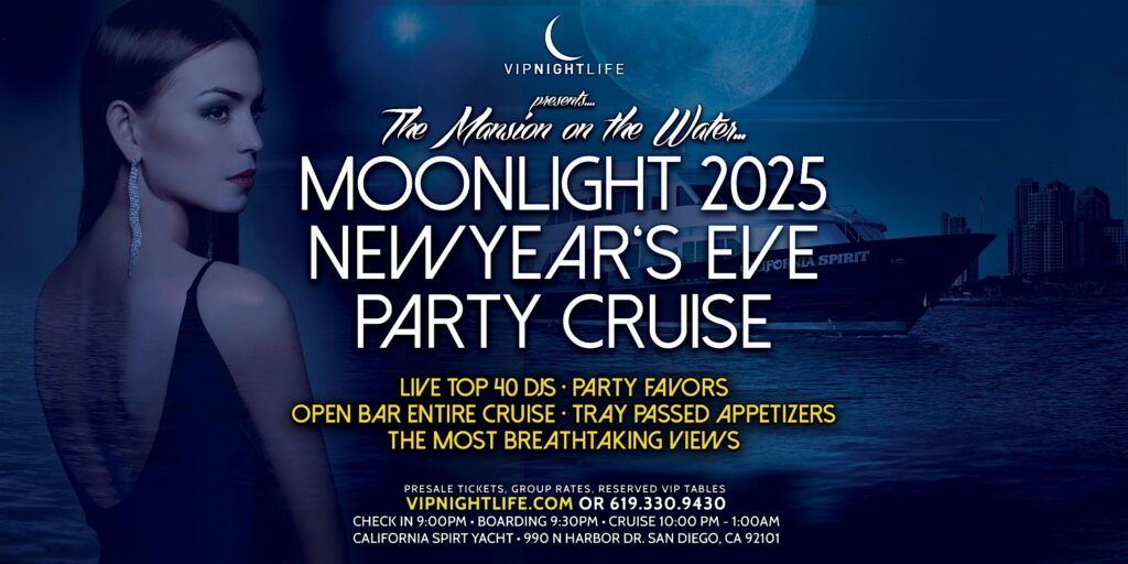 2025 San Diego New Year's Eve Party - Pier Pressure Moonlight Cruise